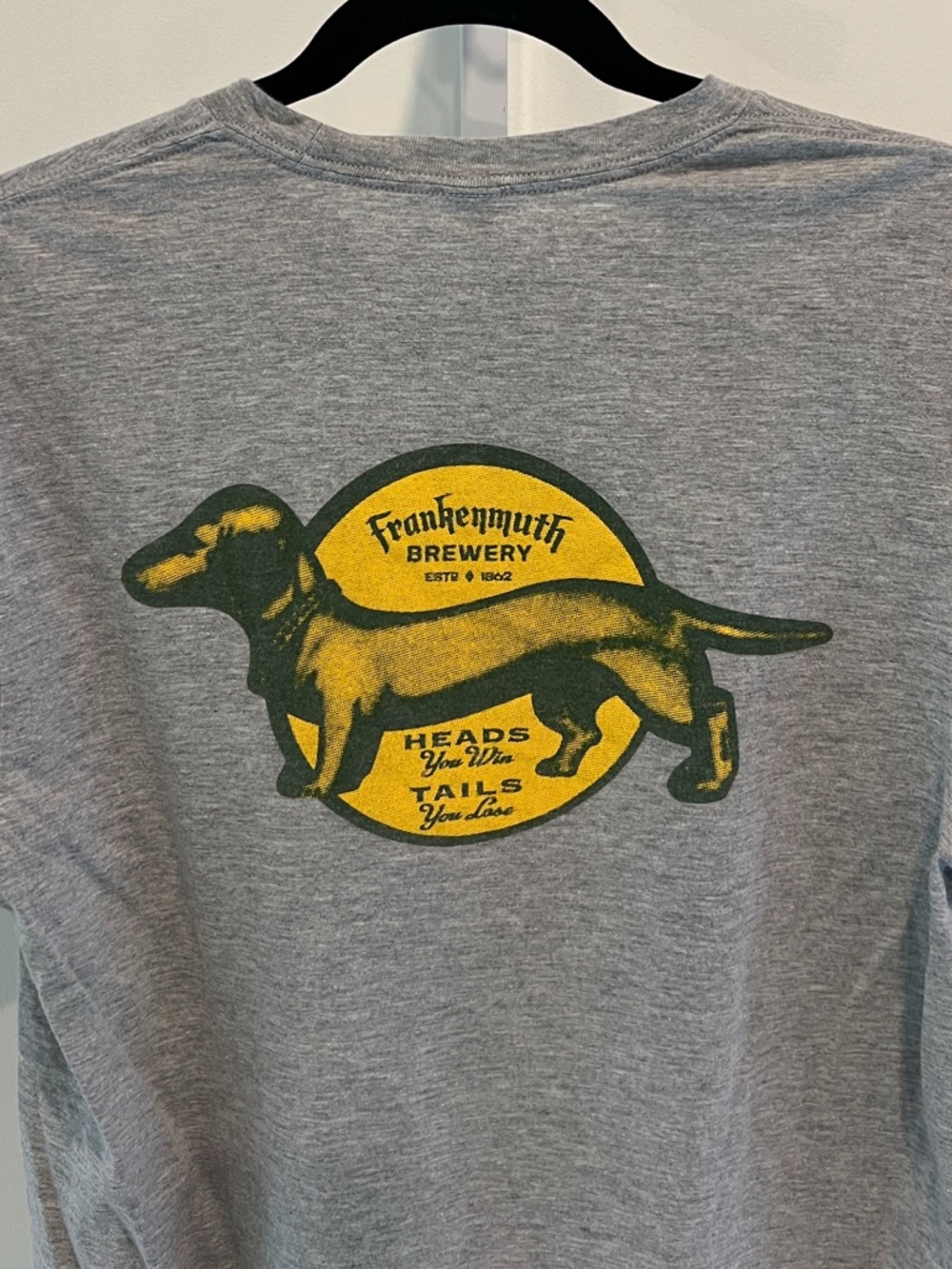 Frankenmuth Brewery Michigan Gray Dachshund Graphic SS Tee Shirt Adult Sz Medium